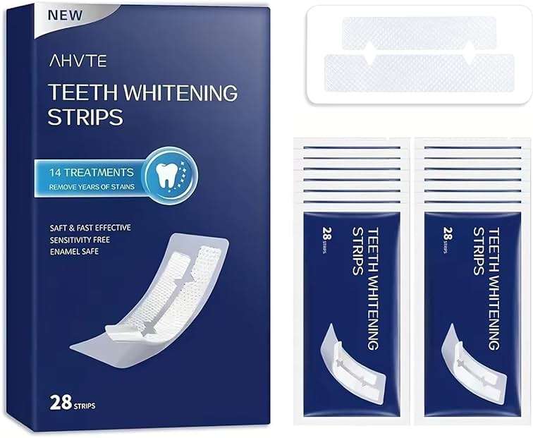 COZYTIMES Teeth Whitening Strips,Enamel Safe, 28 Strips for Sensitive Teeth,Professional and Natural Teeth Whitening Kit,14 Treatments - Image 1