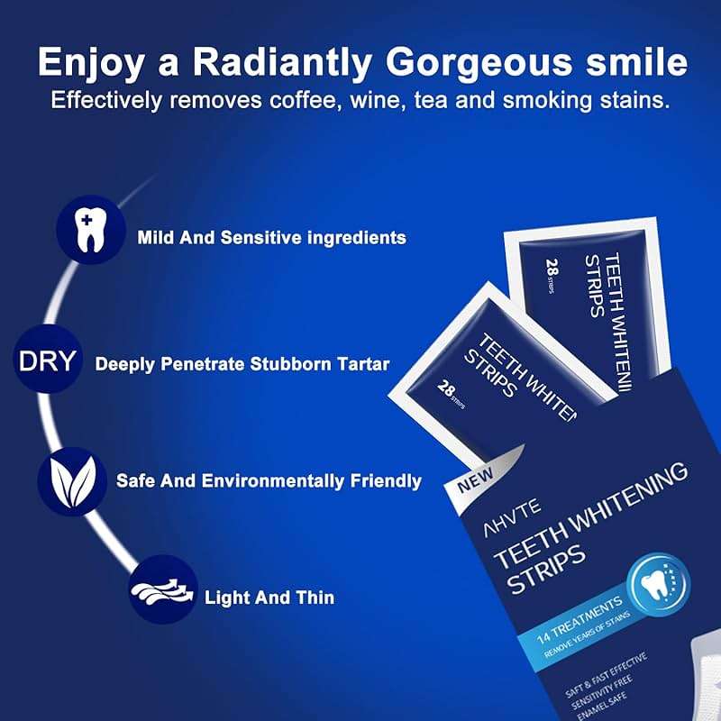 COZYTIMES Teeth Whitening Strips,Enamel Safe, 28 Strips for Sensitive Teeth,Professional and Natural Teeth Whitening Kit,14 Treatments - Image 7