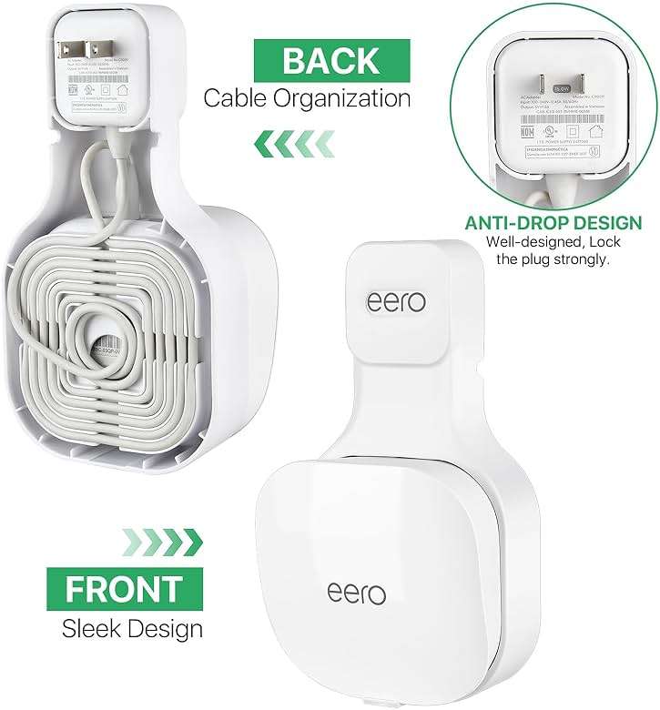 Wall Mount Holder Only for eero Mesh WiFi Router, (NOT Compatible with eero 6/ eero 6+/ eero Pro/eero Pro 6E), Perfect for Storing Power Cords and Plugs - Image 6