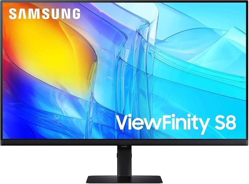SAMSUNG 27" ViewFinity S8 (S80D) Series 4K UHD High Resolution Computer Monitor, HDR10, Multiple Ports w/ HDMI, DisplayPort, USB-A, Height Adjustable Stand, LS27D806EANXGO, 2024, 3Yr Warranty - Image 1