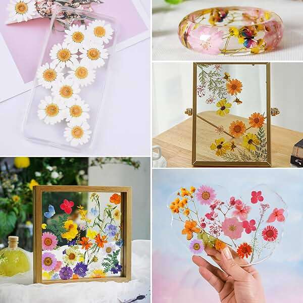 190 Pcs Dried Pressed Flowers for Resin, Real Dried Pressed Flowers for Resin Butterfly Stickers DIY Art with Tweezers Crafts Decorate for Candles Jewelry Nail Crafts - Image 7