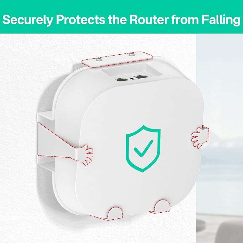 Rimous Metal Wall Mount for eero Pro 6e Mount and Pro 6 Mesh Wi-Fi Router Wall Mount Shelf - Space Saving Bracket Holder for eero Pro 6 Wall Mount, eero Pro 6e Wall Mount with Wire Organizer - Image 6