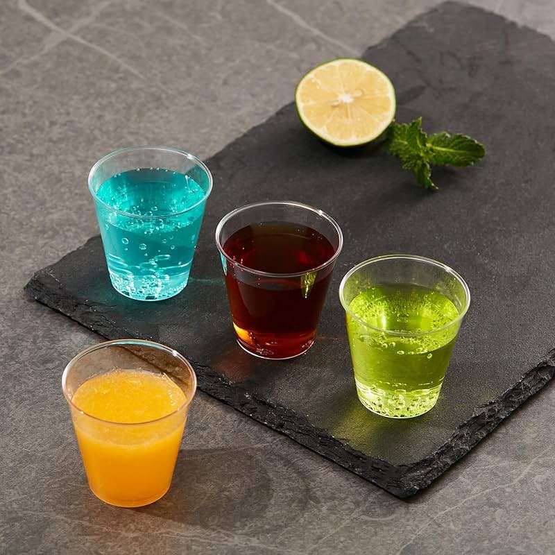 1 OZ 1000 Pack Plastic Shot Glasses, Disposable Cups, 1 Ounce Tasting Cups Party Cups Perfect for Whiskey, Wine Tasting, Food Samples, and Parties - Image 2