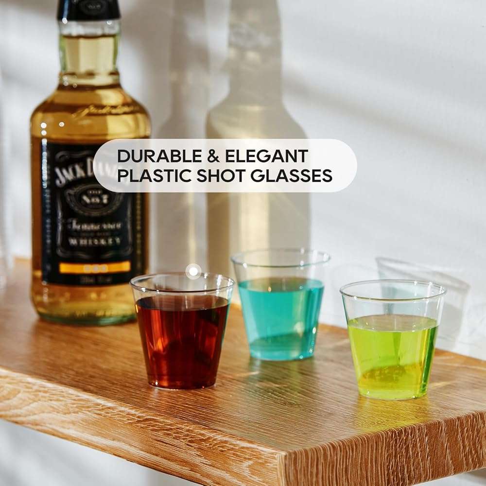 1 OZ 1000 Pack Plastic Shot Glasses, Disposable Cups, 1 Ounce Tasting Cups Party Cups Perfect for Whiskey, Wine Tasting, Food Samples, and Parties - Image 5