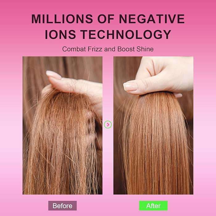 Travel Dual Voltage Hair Dryer Brush and Styler, Auto Dual Voltage 110-240V Hot Air Brush with US/EU/UK Plug, Lightweight Titanium Blow Dryer Brush for Europe and International Travel - Image 4