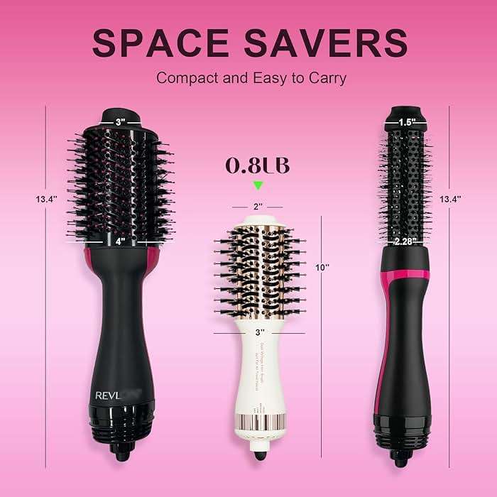 Travel Dual Voltage Hair Dryer Brush and Styler, Auto Dual Voltage 110-240V Hot Air Brush with US/EU/UK Plug, Lightweight Titanium Blow Dryer Brush for Europe and International Travel - Image 6