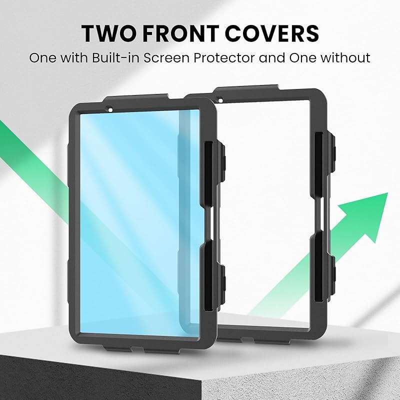 SEYMAC Case for iPad Air 11 Inch M4 / M3 / M2 (2026/2025 / 2024), Heavy Duty Shockproof Protective Case with Screen Protector, 360° Rotating Stand and Hand/Shoulder Strap, Black - Image 8