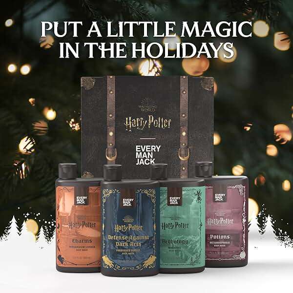 Every Man Jack Harry Potter Collectors Men's Body Wash Gift Set - Includes 4 Body Washes with Clean Ingredients & Hogwarts Inspired Scents - Defense Against the Dark Arts, Charms, Herbology, Potions - Image 6