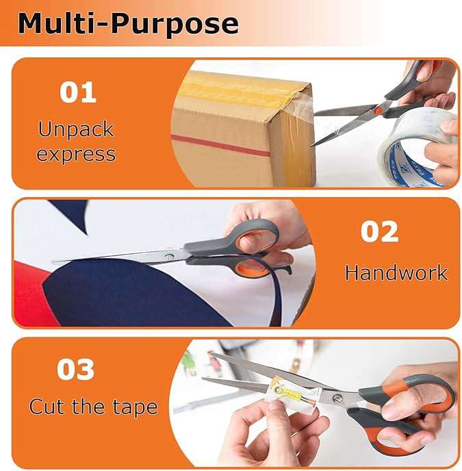 Professional Paper Cutting Scissors 4 Pack, Office Craft Scissors Set with Ultra Sharp Blades for Adults, Art Projects, Gift Wrapping - Image 5
