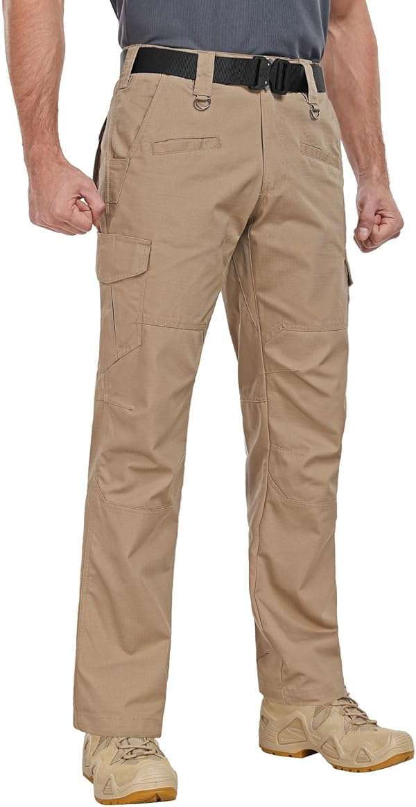 Zoofly Men's Cargo Pants Ripstop Water Resistant Hiking Work Pants Outdoor Multi Pockets Army Tactical Pants (Not Belt) - Image 2