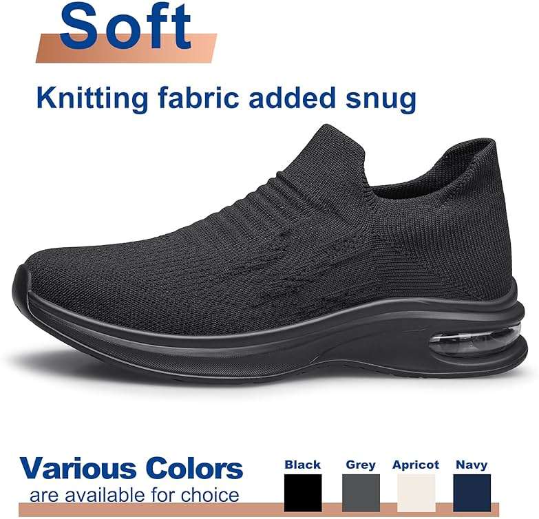 Mens Walking Shoes Slip on Lightweight Running Shoes Workout Athletic Tennis Shoes Gym Sneakers - Image 4