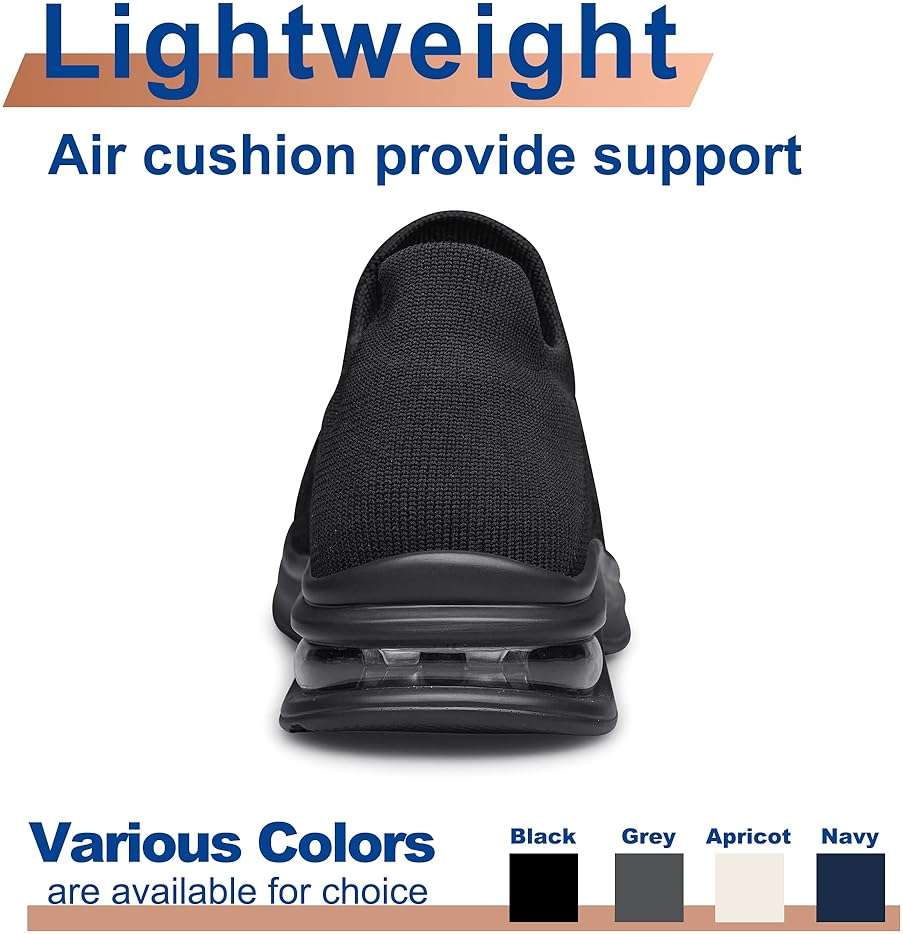 Mens Walking Shoes Slip on Lightweight Running Shoes Workout Athletic Tennis Shoes Gym Sneakers - Image 6