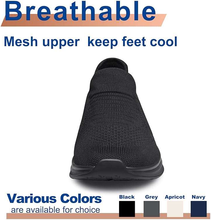 Mens Walking Shoes Slip on Lightweight Running Shoes Workout Athletic Tennis Shoes Gym Sneakers - Image 3