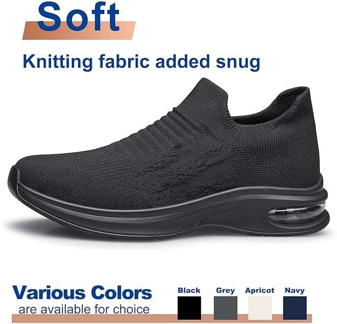 Mens Walking Shoes Slip on Lightweight Running Shoes Workout Athletic Tennis Shoes Gym Sneakers - Image 4