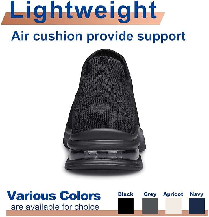 Mens Walking Shoes Slip on Lightweight Running Shoes Workout Athletic Tennis Shoes Gym Sneakers - Image 6