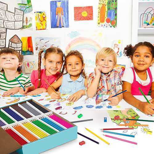 240 Count Colored Pencils Bulk for Classroom, Color Pencils for Kids in 12 Vibrant Colors, Pre-sharpened Coloring Pencils Set Plus 24 Sharpeners, Bulk Pack Colored Pencils for Back to School Supplies - Image 2