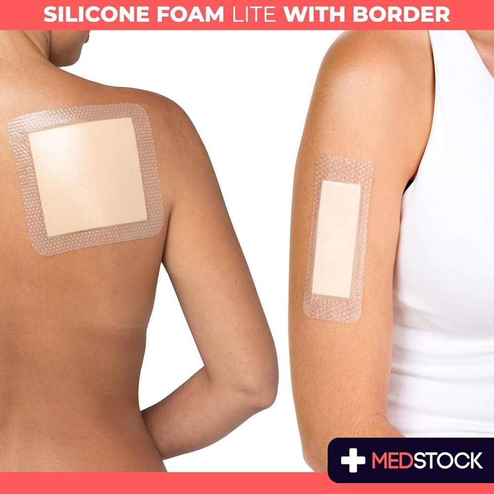 MEDSTOCK Silicone Foam Lite Dressing with Border, 3"x3" (Pack of 10), Comfortable Healing for Wounds, Waterproof, Gentle & Secure Adhesion - Image 6