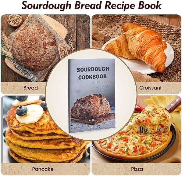 Sourdough Starter Kit, Sourdough Bread Baking Supplies, 40oz Sourdough Starter Jar, Silicone Banneton Bread Proofing Basket Set with 9" Round & 10" Oval,Artisan Bread Baking Tools,Silicone Bread Sling - Image 2