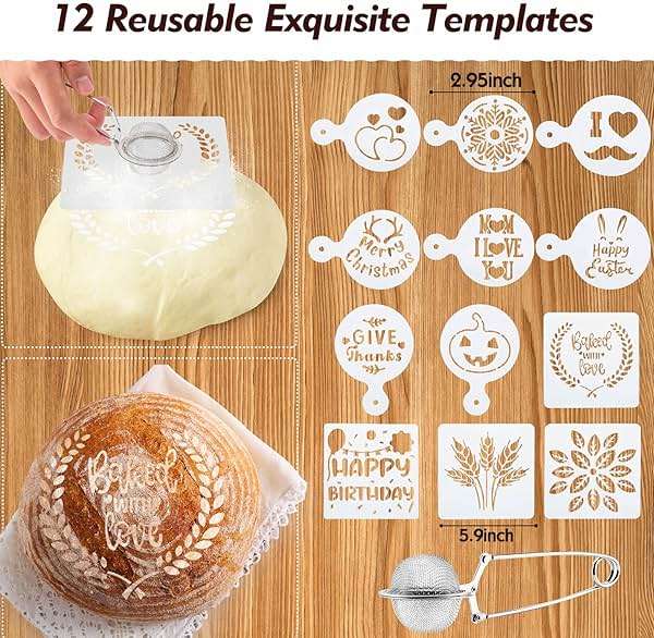 Sourdough Starter Kit, Sourdough Bread Baking Supplies, 40oz Sourdough Starter Jar, Silicone Banneton Bread Proofing Basket Set with 9" Round & 10" Oval,Artisan Bread Baking Tools,Silicone Bread Sling - Image 7