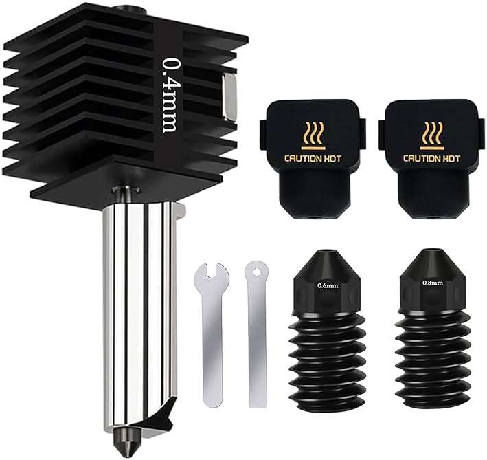 LANKEGU Upgrade Hotend Kit for Bambu Lab A1/A1 Mini, Hot End Assembly 0.4/0.6/0.8mm Hardened Steel Nozzle & Silicone Sock for Bambu Lab 3D Printer Part - Image 1