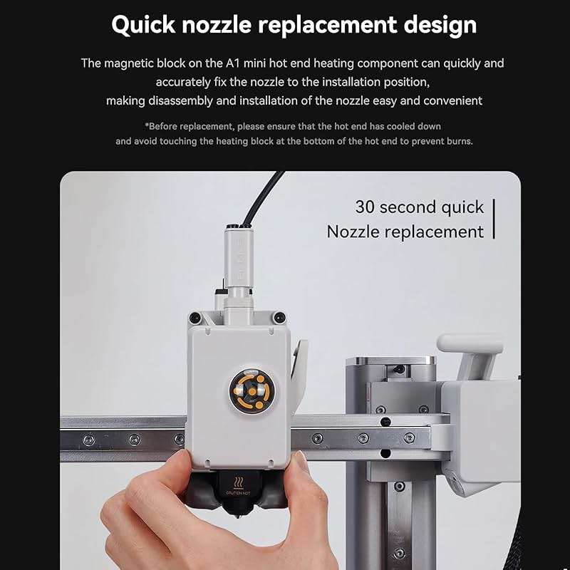 LANKEGU Upgrade Hotend Kit for Bambu Lab A1/A1 Mini, Hot End Assembly 0.4/0.6/0.8mm Hardened Steel Nozzle & Silicone Sock for Bambu Lab 3D Printer Part - Image 4