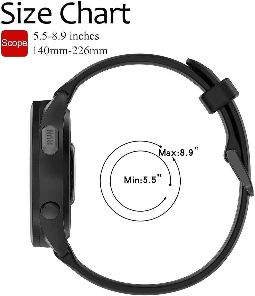Band for Garmin Forerunner 165, Soft Silicone Replacement Band for Garmin Forerunner 165 Music (No Tracker) - Image 4