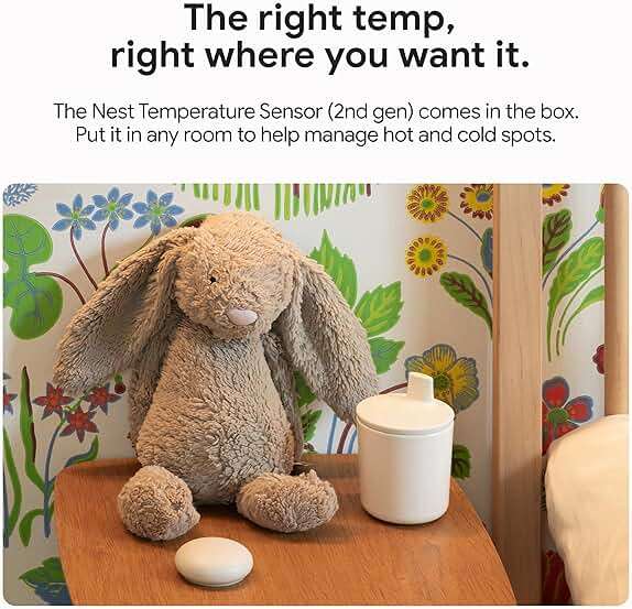 Google Nest Learning Thermostat (4th gen) + Nest Temperature Sensor (2nd gen) - Obsidian - Image 7