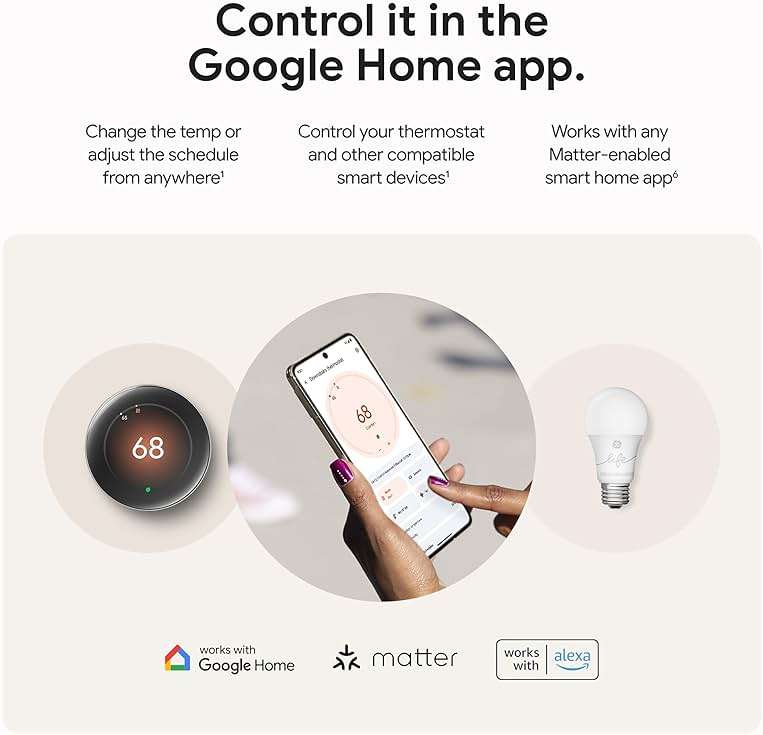 Google Nest Learning Thermostat (4th gen) + Nest Temperature Sensor (2nd gen) - Obsidian - Image 9