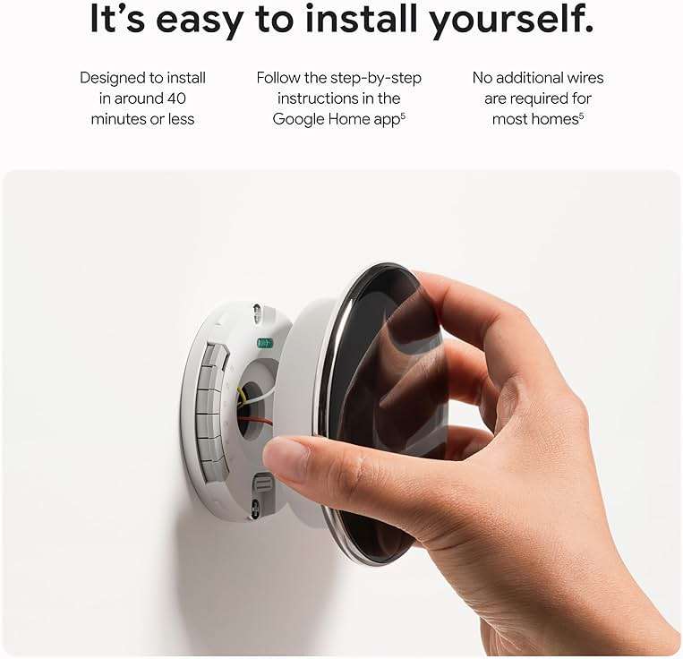 Google Nest Learning Thermostat (4th gen) + Nest Temperature Sensor (2nd gen) - Obsidian - Image 10