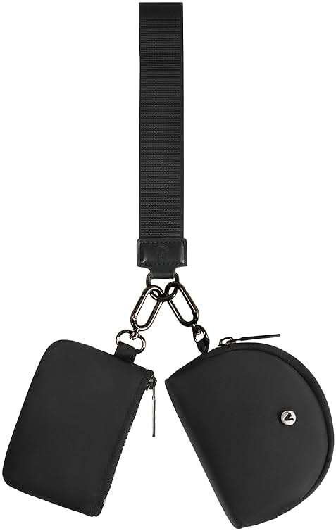 KeyChain Wallet Wristlet Wallets For Women Mini Zip Dual Pouch Wristlet - Image 1