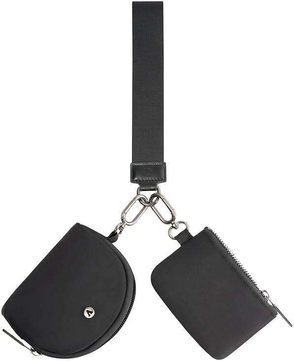 KeyChain Wallet Wristlet Wallets For Women Mini Zip Dual Pouch Wristlet - Image 7