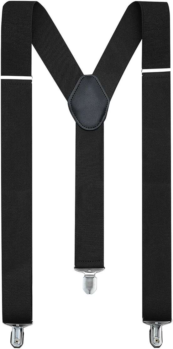 KOOELLE Suspenders for Men Heavy Duty Tuxedo Dress Pants 1.4 inch Solid Adjustable Elastic Y Back Mens Suspenders for Jeans - Image 1