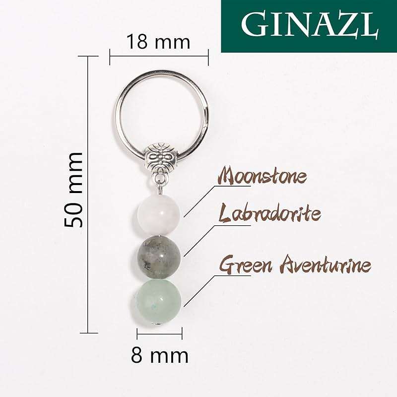 GINAZL Natural Crystals Keychain Gift for New Beginnings, New Beginnings Gifts for Coworker Anxiety Relief Keychain for Women - Image 2