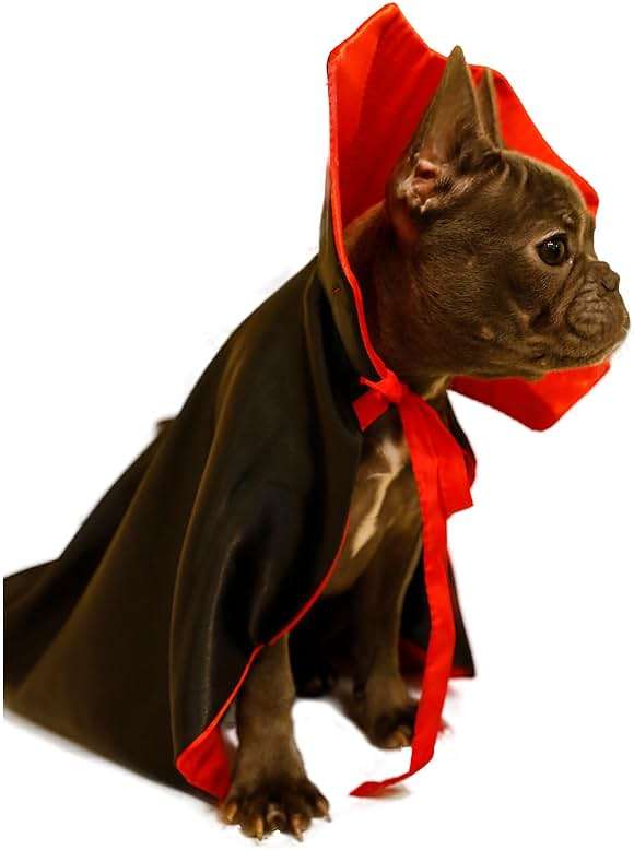 Dog Cat Vampire Cloak Costume for Small Medium Large Dogs Cats, Halloween Dog Costumes Cat Vampire Cloak - Image 4