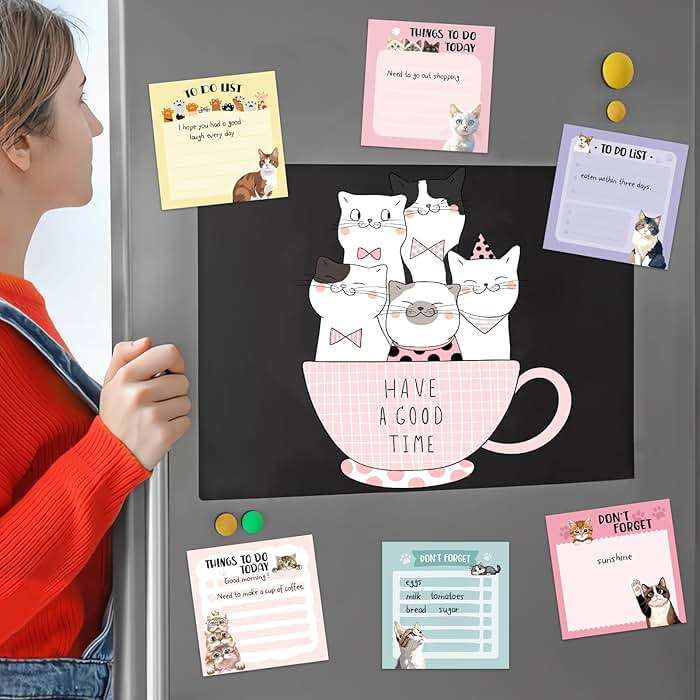 600Pcs Cat Sticky Notes, Funny Cat to Do List Notepad Cat Theme Self Stick Note Pads Cute Cat Memo Pads Kawaii Cartoon Animal Sticky Notes for Cat Lover Office Home School Supplies - Image 3