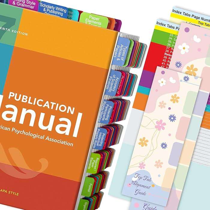 Index Tabs for the APA Publication Manual 7th Edition, Book Tabs of The American Psychological Association (Book not Included), 82 Printed Tabs for Every Chapter, Laminated & Color-Coded - Image 1