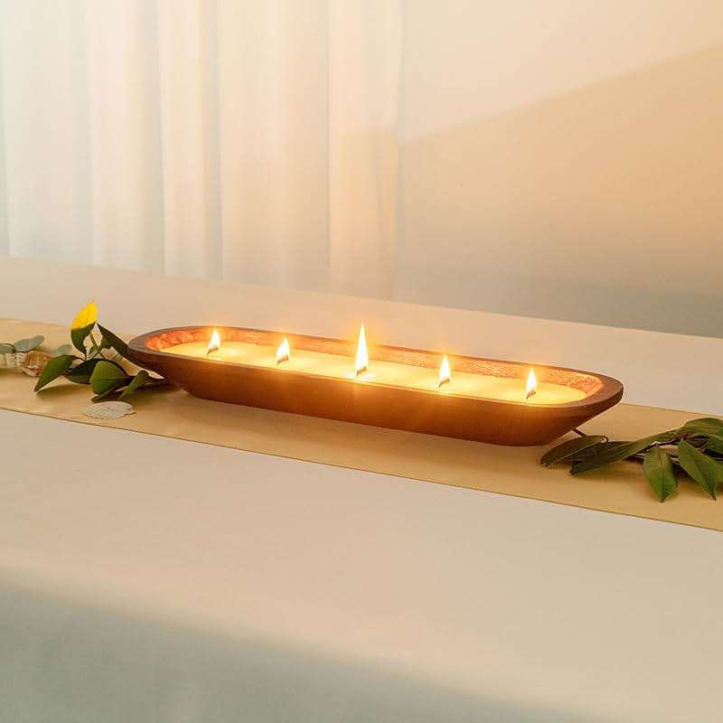 Restaurantware-Coco Casa 17.7 x 5.5 x 2 Inch Wood Dough Bowl Candles, 10 Hand Poured Bread Bowl Candles - Lavender Fragrance, Double Wax Blend, Soy Wax Scented Candles, Wooden Wick - Image 11