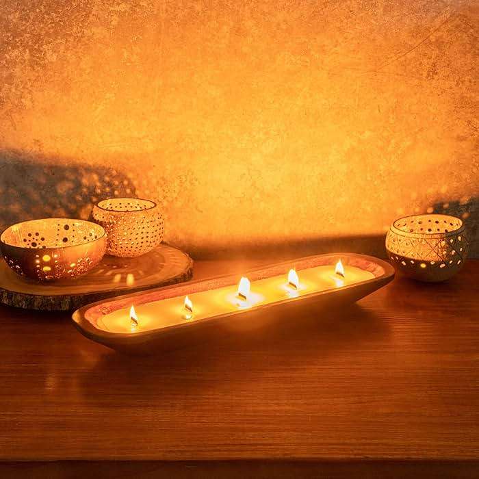 Restaurantware-Coco Casa 17.7 x 5.5 x 2 Inch Wood Dough Bowl Candles, 10 Hand Poured Bread Bowl Candles - Lavender Fragrance, Double Wax Blend, Soy Wax Scented Candles, Wooden Wick - Image 12