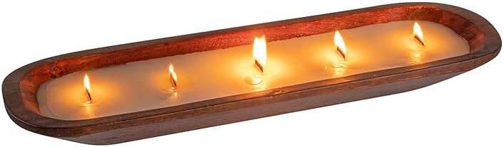 Restaurantware-Coco Casa 17.7 x 5.5 x 2 Inch Wood Dough Bowl Candles, 10 Hand Poured Bread Bowl Candles - Lavender Fragrance, Double Wax Blend, Soy Wax Scented Candles, Wooden Wick - Image 14