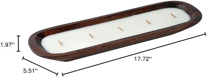 Restaurantware-Coco Casa 17.7 x 5.5 x 2 Inch Wood Dough Bowl Candles, 10 Hand Poured Bread Bowl Candles - Lavender Fragrance, Double Wax Blend, Soy Wax Scented Candles, Wooden Wick - Image 3