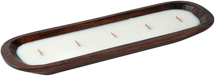 Restaurantware-Coco Casa 17.7 x 5.5 x 2 Inch Wood Dough Bowl Candles, 10 Hand Poured Bread Bowl Candles - Lavender Fragrance, Double Wax Blend, Soy Wax Scented Candles, Wooden Wick - Image 4