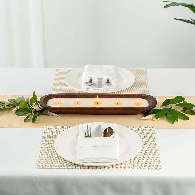 Restaurantware-Coco Casa 17.7 x 5.5 x 2 Inch Wood Dough Bowl Candles, 10 Hand Poured Bread Bowl Candles - Lavender Fragrance, Double Wax Blend, Soy Wax Scented Candles, Wooden Wick - Image 10