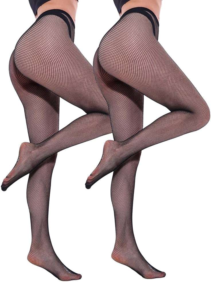 ZINTEDI 2 Pairs Womens Fishnet Stockings High Waist Tights Fishnets Fishnet Tights for Women - Image 1