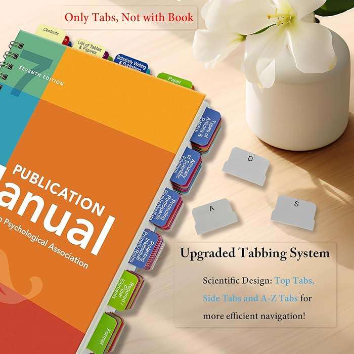 Index Tabs for the American Psychological Association 7th Edition Publication Manual(Book Not Included), 72 Book Tabs Plus 8 Blanks, with Page Numbers Sheet & Placement Guide Card - Image 3