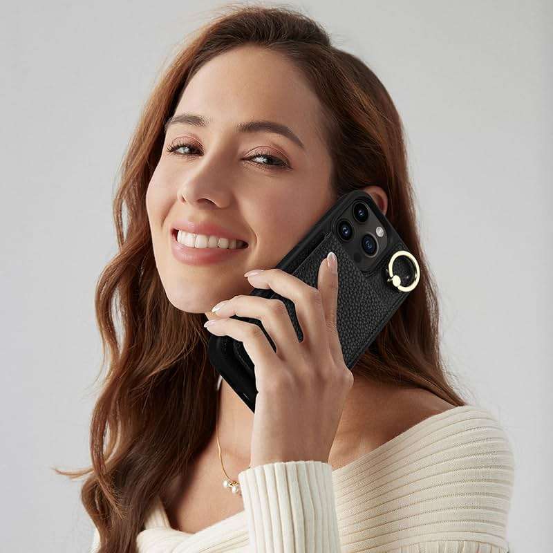 Keallce Case for iPhone 16 Pro Max 6.9'', Detachable Crossbody Case Wallet with RFID Blocking Card Holder, 360ｰRing Stand, Folio Leather iPhone Cover Lanyard Strap Lady for iPhone 16 Pro Max, Black - Image 7