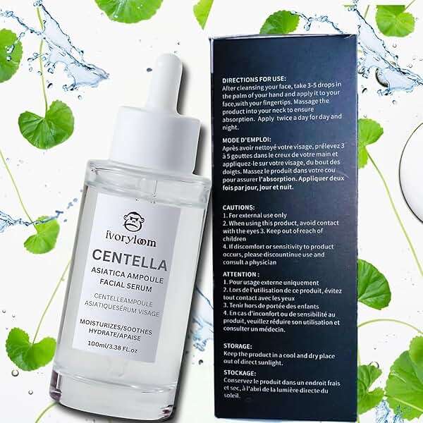 ivoryloom Centella Asiatica Ampoule Serum - 100ML / 3.38 Fl. Oz | Gentle on Sensitive Skin | Lightweight, Non-Sticky Hydration | Soothing Care in Every Drop - Image 8