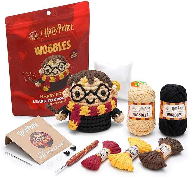 The Woobles Beginners Crochet Kit with Easy Peasy Yarn as seen on Shark Tank - with Step-by-Step Video Tutorials - Harry Potter - Image 1