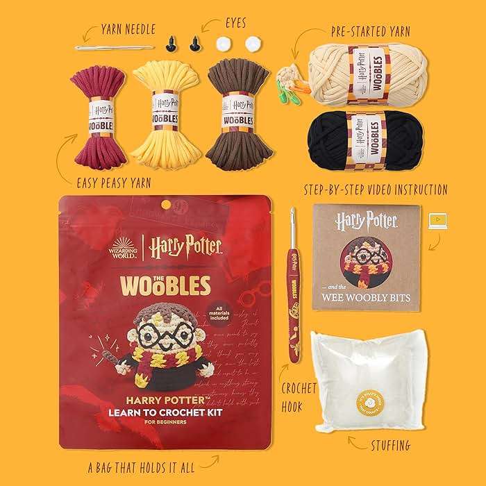 The Woobles Beginners Crochet Kit with Easy Peasy Yarn as seen on Shark Tank - with Step-by-Step Video Tutorials - Harry Potter - Image 5