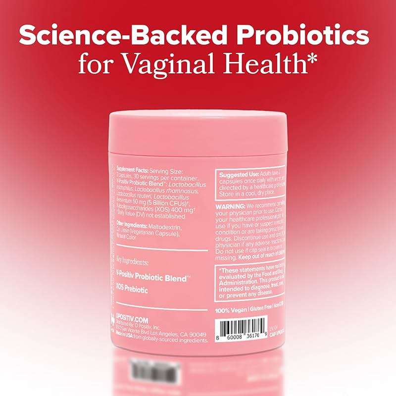 O Positiv URO Vaginal Probiotics for Women pH Balance with Prebiotics & Lactobacillus – Vaginal Health Supplement – Support Healthy Vaginal Odor & Flora, 60 Count (Pack of 1), 1 Month Supply - Image 8