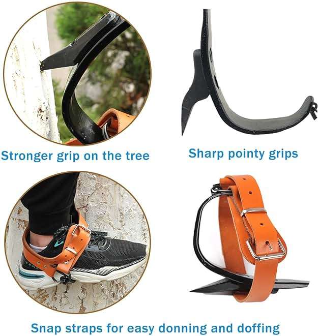timiland Tree Climbing Spikes Set,Tree Climbing Gear，Rock Climbing Kit with Professional Accessories,Adjustable Length Design,Alloy Steel Pole,Hunting and Observation, for Climb,Fruit Picking - Image 4